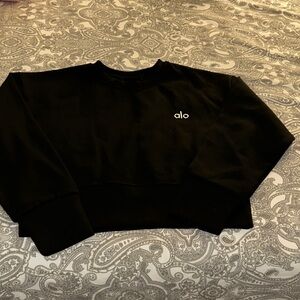 ALO Yoga Classic Black Crew Neck Sweatshirt